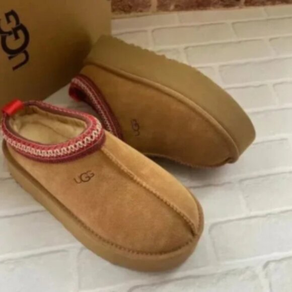 Ugg Tazz Tasman Platform Slipper in chestnut - Picture 1 of 4